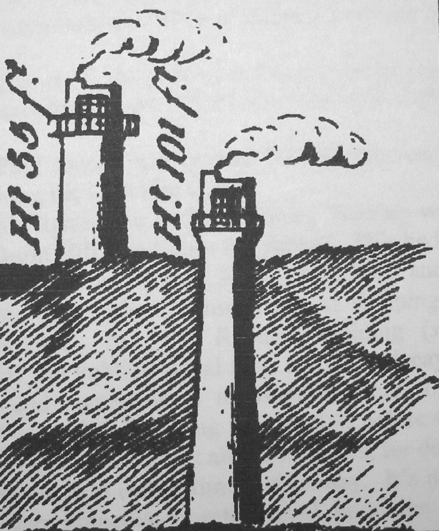 Bidston and Leasowe lighthouses (from on old chart)